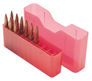 MTM Case-Gard J20LLD29 Slip-Top Ammo Box J-20 7mm Rem/338 Win Mag Red Polypropylene 20-Round