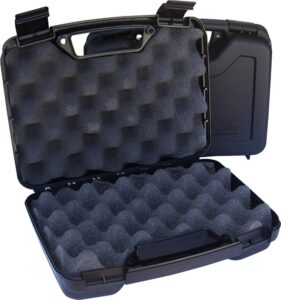 MTM Case-Gard SS-2500 Single Handgun Case Black Polypropylene Holds Handgun with 4" Barrel or Less