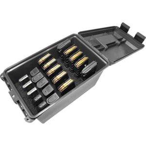 MTM Magazine Can Holds 10 Double Stack Handgun Magsand 10 AR-15 Magazines Black ( 6 per Case )