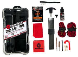 KleenBore KDS556/9 Dual System Cleaning Kit 5.56/22/223 with Dual Rod Rope Pull Through