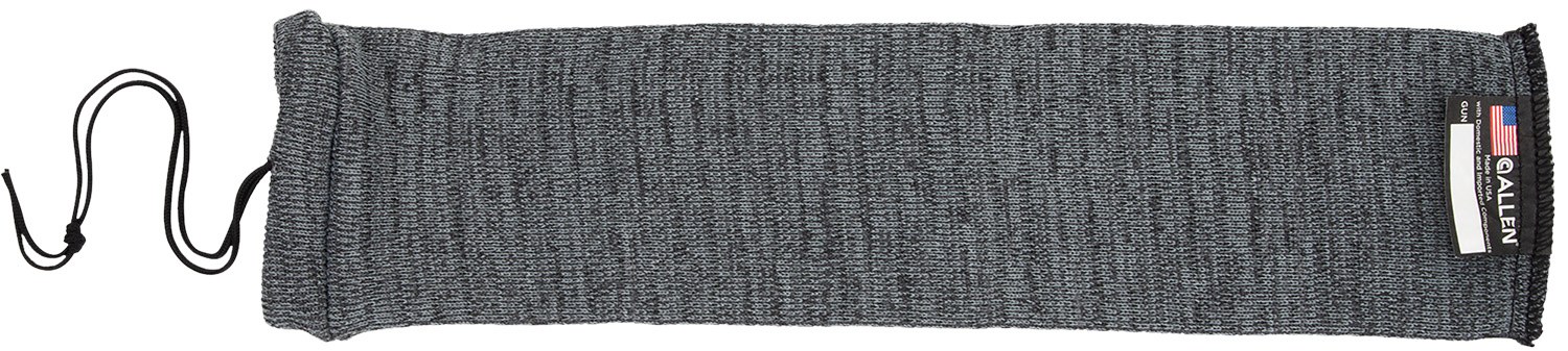 Allen Company 1314 Knit Handgun Sock Heather Gray, Silicone Treatment, Drawstring Closure for Most Handguns Up to 14" Long