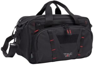 Allen Company Tac Six 8247 Tactical Sporter Range Bag Black Endura with Removable Shoulder Strap, Pockets, Padded Pistol Ruger & Exterior Webbing