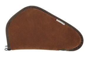 Allen Company Heritage Cases 8613 Handgun Case Brown Suede with Black Trim, Faux Sherpa Lining & Foam Padding, Lockable Zippers 13" L