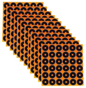 Allen Company EZ-Aim 15250 Splash Reactive Self-Adhesive Paper Black/Orange 1" Bullseye 12 Pack