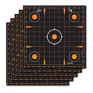 Allen Company EZ-Aim 15314 Splash Reactive Self-Adhesive Paper Black/Orange 12" Sight-In Grid 5 Pack