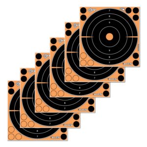 Allen Company EZ-Aim 15316 Splash Reactive Self-Adhesive Paper Black/Orange 8" Bullseye 6 Pack