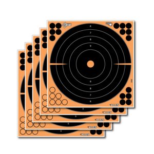 Allen Company EZ-Aim 15317 Splash Reactive Self-Adhesive Paper Black/Orange 12" Bullseye 5 Pack