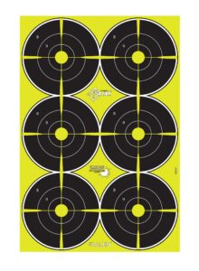 Allen Company EZ-Aim 15355 Splash Reactive Bullseye Hanging Paper 12" X 18" Black/Yellow Yellow 8 Pack