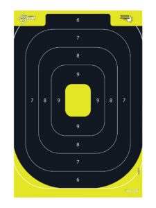 Allen Company EZ-Aim 15372 Splash Reactive Target IPSC Silhouette Paper Hanging 12.50" W X 18.25" H Black/Yellow 8 per Pkg