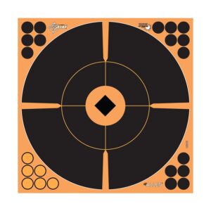 Allen Company EZ-Aim 15376 Splash Reactive Self-Adhesive Paper Black/Orange 12" Bullseye 5 Pack