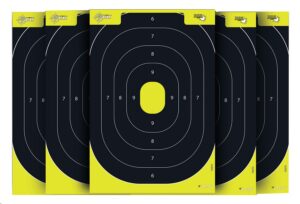 Allen Company EZ-Aim 1537230 Splash Reactive IPSC Silhouette Paper Hanging 12.50" W X 18.25" H Chartreuse/Black 30 per Pkg