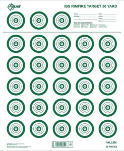 Allen Company EZ-Aim 15582 Official IBS Rimfire Target Non-Adhesive White/Green 25 Pack