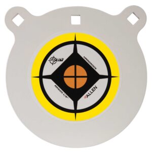 Allen Company EZ-Aim 15598 Hardrock 8" Black/White/Yellow AR500 Steel Gong, 0.50" Thick, Hanging