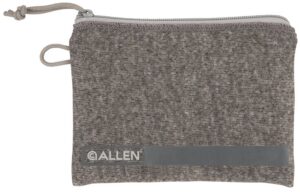 Allen Company 3625 Pistol Pouch Gray Polyester with Lockable Zippers, ID Label & Fleece Lining Holds Compact Size Handgun 5" L X 7" W Interior