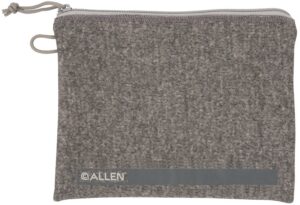 Allen Company 3627 Pistol Pouch Gray Polyester with Lockable Zippers, ID Label & Fleece Lining Holds Full Size Handgun 7" L X 9" W Interior