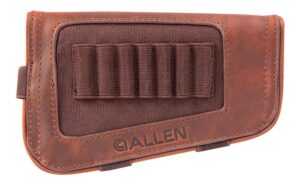 Allen Company 8517 New Castle Buttstock Cartridge Carrier Brown Leather 7-Round Rifle Buttstock Mount
