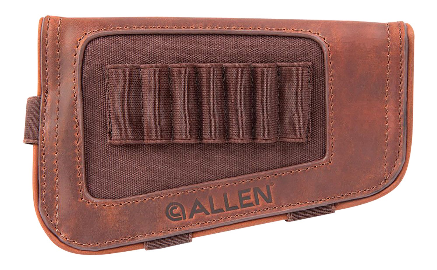 Allen Company 8517 New Castle Buttstock Cartridge Carrier Brown Leather 7-Round Rifle Buttstock Mount