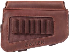 Allen Company 8519 Westcliff Buttstock Cartridge Carrier 7-Round Leather Rifle Buttstock Mount Features Raised Cheek Piece