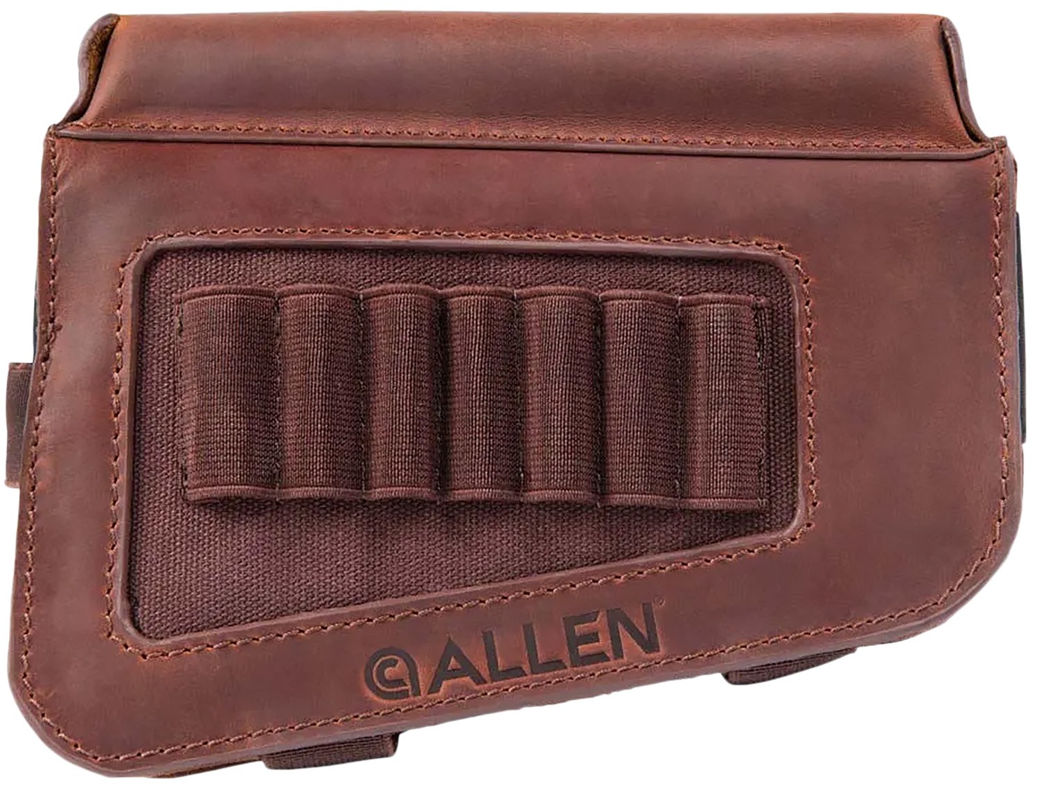 Allen Company 8519 Westcliff Buttstock Cartridge Carrier 7-Round Leather Rifle Buttstock Mount Features Raised Cheek Piece