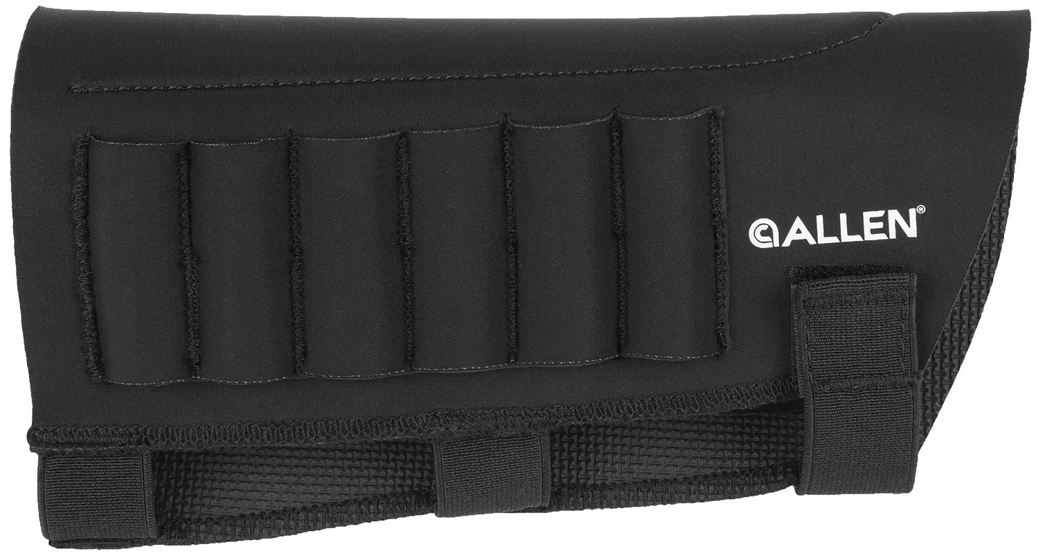 Allen Company 18427 Buttstock Shell Holder Black Neoprene 223-300 Win Magnum 6-Round Velcro Mount