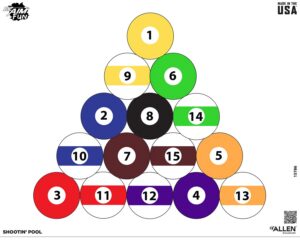 Allen Company EZ-Aim 15786 Shootin' Pool Hanging Paper 24" x19" Multi-Color 4 Pack