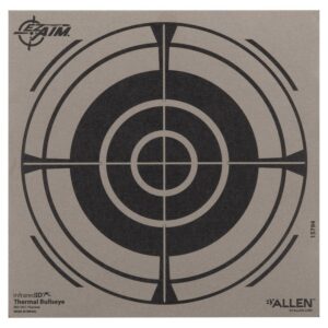 Allen Company 15794 Thermal Target Bullseye Hanging Paper 8" X 8" Black/Gray
