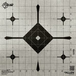 Allen Company EZ-Aim 15795 Grid Bullseye Adhesive Thermal ID Bullseye Paper 12" X 12" Gray