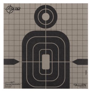 Allen Company 15802 Thermal Target Silhouette Hanging Paper 8" X 8" Black/Gray