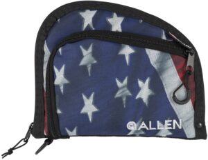 Allen Company 7719 Victory Auto Fit Handgun Case USA Flag Endura with Black Trim, 1-Pocket, Knit Lining, Foam Padding & Lockable Zippers 9" X 7"