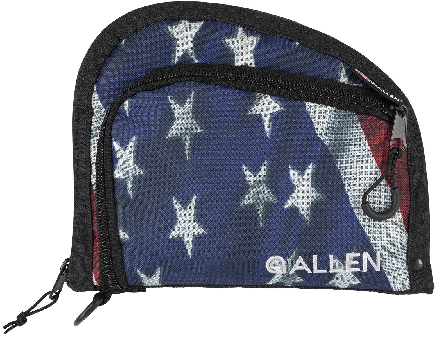Allen Company 7719 Victory Auto Fit Handgun Case USA Flag Endura with Black Trim, 1-Pocket, Knit Lining, Foam Padding & Lockable Zippers 9" X 7"