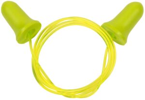 Allen Company 4119 Tethered Tapered Foam Ear Plugs 32 dB Yellow/Lime Green 5 Pair