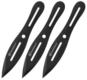 Smith & Wesson Knives SWTK8BCP Bullseye Throwing Knives 4.26" Fixed Plain Black Oxide 2Cr13MoV SS Blade, Black Stainless Steel Handle, Includes