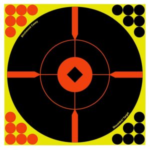 Birchwood Casey 34015 Shoot-N-C Reactive Target Self-Adhesive Paper Black/Yellow/Red 12" Bullseye BMW 5 Pack