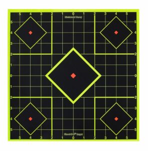 Birchwood Casey 34105 Shoot-N-C Reactive Target Self-Adhesive Paper Black/Yellow 8" 5-Diamond 6 Pack