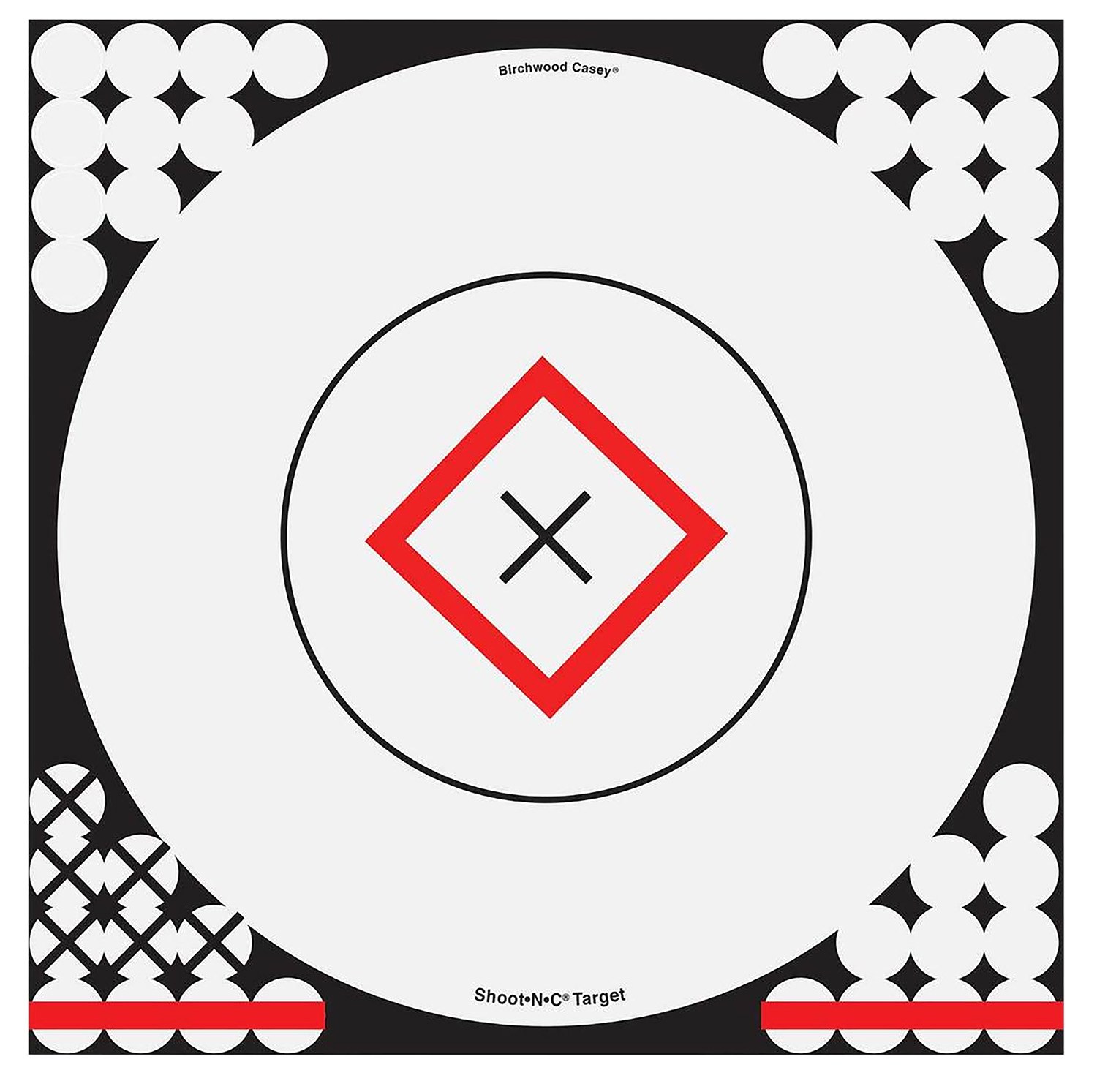 Birchwood Casey 34195 Shoot-N-C Reactive Target Self-Adhesive Paper Black/Red/White 17.25" Bullseye 5 Pack