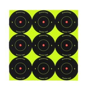 Birchwood Casey 34210 Shoot-N-C Reactive Target Self-Adhesive Paper Black/Yellow 2" Bullseye 12 Pack