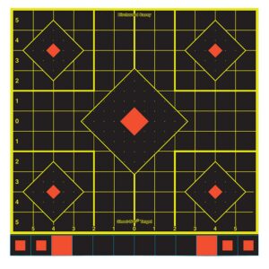 Birchwood Casey 34214 Shoot-N-C Reactive Target Self-Adhesive Paper Multi Color 12" 5-Diamond 12 Pack