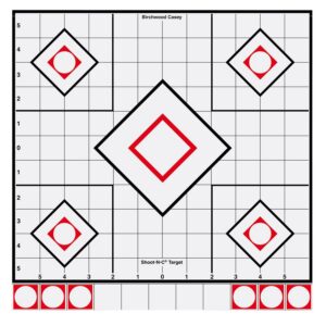 Birchwood Casey 34219 Shoot-N-C Reactive Target Self-Adhesive Paper White/Red 12" 5-Diamond 5 Pack