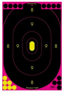 Birchwood Casey 34633 Shoot-N-C Reactive Target Self-Adhesive Paper Black/Pink 12"x18" Oval Silhouette 100 Pack