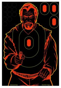 Birchwood Casey 34647 Shoot-N-C Reactive Target Self-Adhesive Paper Black/Red 12"x18" Bad Guy Silhouette 12 Pack