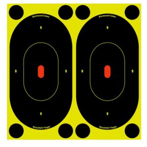 Birchwood Casey 34750 Shoot-N-C Reactive Target Self-Adhesive Paper Black/Yellow 7" Oval Silhouette 60 Pack