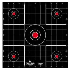 Birchwood Casey 35212 Dirty Bird Bullseye Tagboard Hanging 12" Black/Red 12-Pack
