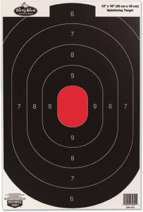 Birchwood Casey 35608 Dirty Bird Silhouette Tagboard Hanging Pistol 12" X 18" Black/White Impact Splatter 8 per Pkg