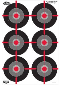 Birchwood Casey 35705 Dirty Bird Multiple Bullseye Tagboard Hanging Pistol 12" X 18" Black/Red/Gray White Impact Splatter 8 per Pkg
