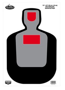 Birchwood Casey 35712 Dirty Bird BC-19 Silhouette Paper Hanging Pistol 12" X 18" Black/Gray/Red White Impact Splatter 100 per Pkg