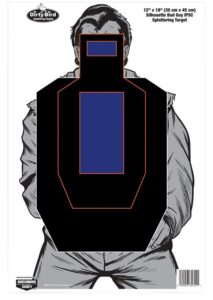 Birchwood Casey 35721 Dirty Bird Bad Guy IPSC Silhouette Tagboard Hanging Pistol 12" X 18" Black/Blue/White 100 per Pkg