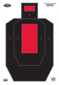 Birchwood Casey 35743 Dirty Bird IPSC Tagboard Hanging Pistol 16.50" X 24" Black/Red White Impact Splatter 3 per Pkg