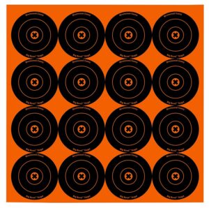 Birchwood Casey 36348 Big Burst Revealing Target Self-Adhesive Paper Black/Orange 3" Bullseye 48 Pack