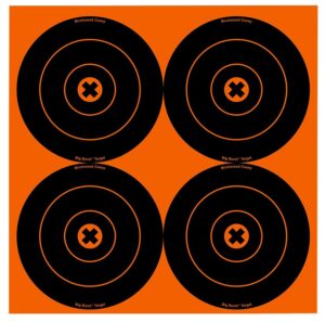 Birchwood Casey 36612 Big Burst Revealing Target Self-Adhesive Paper Black/Orange 6" Bullseye 12 Pack