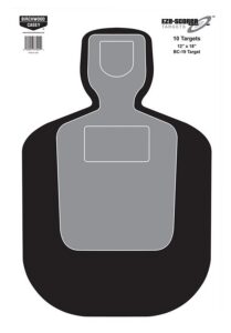 Birchwood Casey 37007 EZE-Scorer BC-19 Silhouette Paper Hanging Universal 12" X 18" Black/Gray/White 100 per Pkg